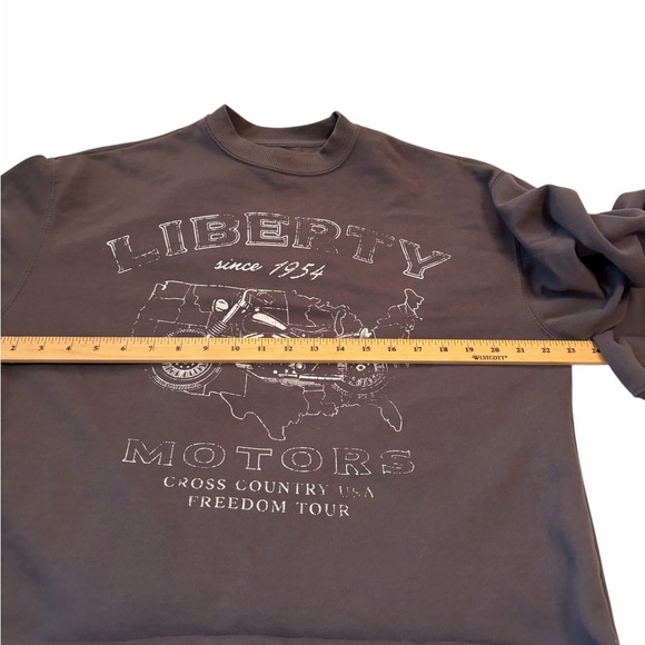 Liberty Motors Graphic 1954-Motorcycle-Gray-Distressed-Crew Neck-Size Medium - Picture 4 of 9